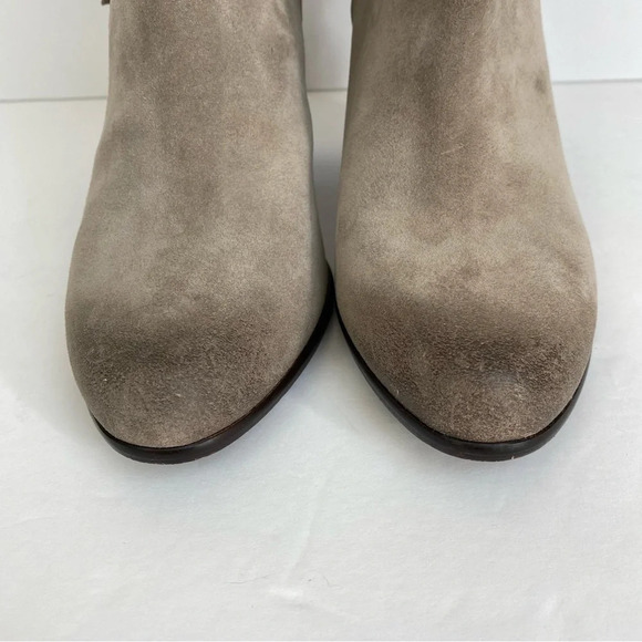 ASH Stone Suede Leather QUICK Pull On Fringe Stacked Heel Boots EU 38 - Picture 5 of 13